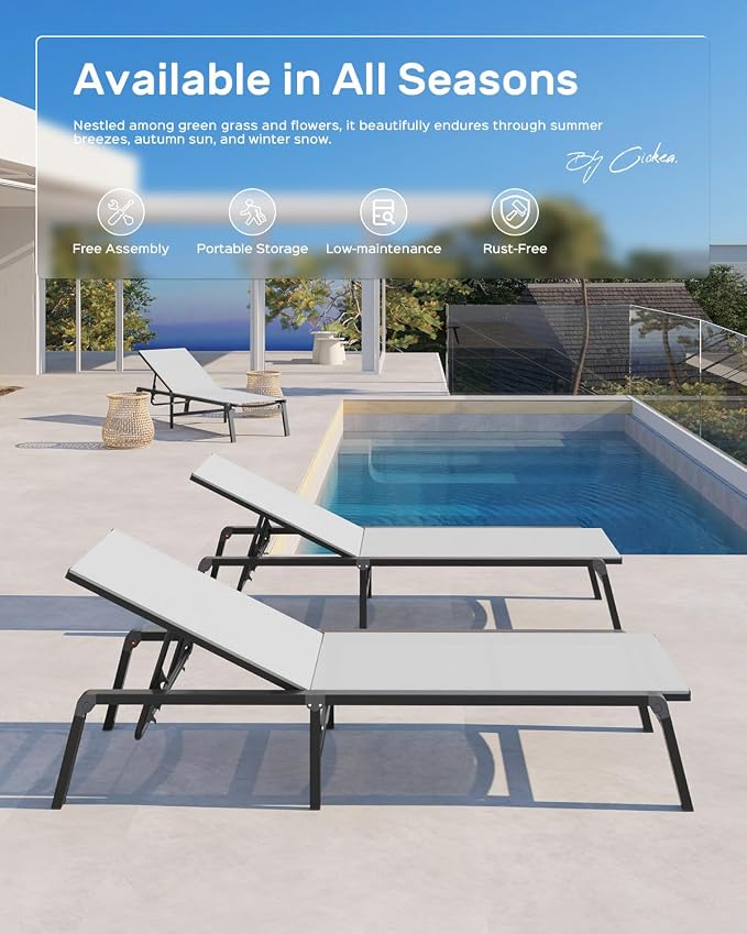 Patio Chaise Lounge Chair, Foldable Lounge Chair - Image 7