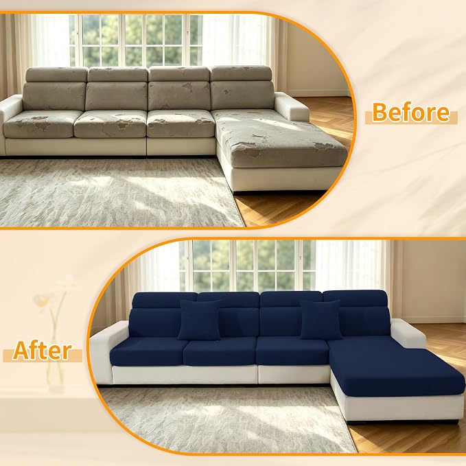 XINEAGE Chaise Cover for L Shaped Sofa, Sectional Couch Covers for Pets - Image 7