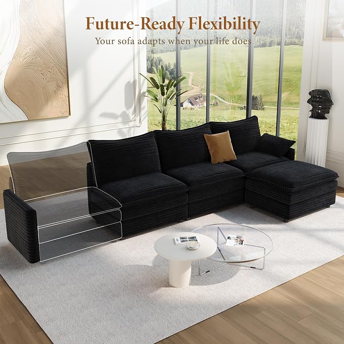 Vesgantti 108" Modular Cloud Couch, Deep Seat Sectional Sofa - Image 8