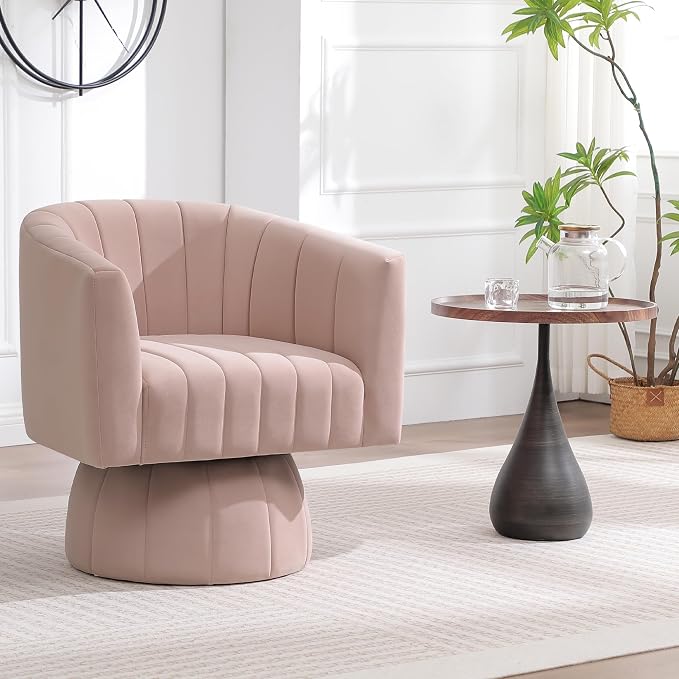 Swivel Accent Barrel Chair Set of 2, Cute Comfy Small Round 360° Arm Chair - Image 9