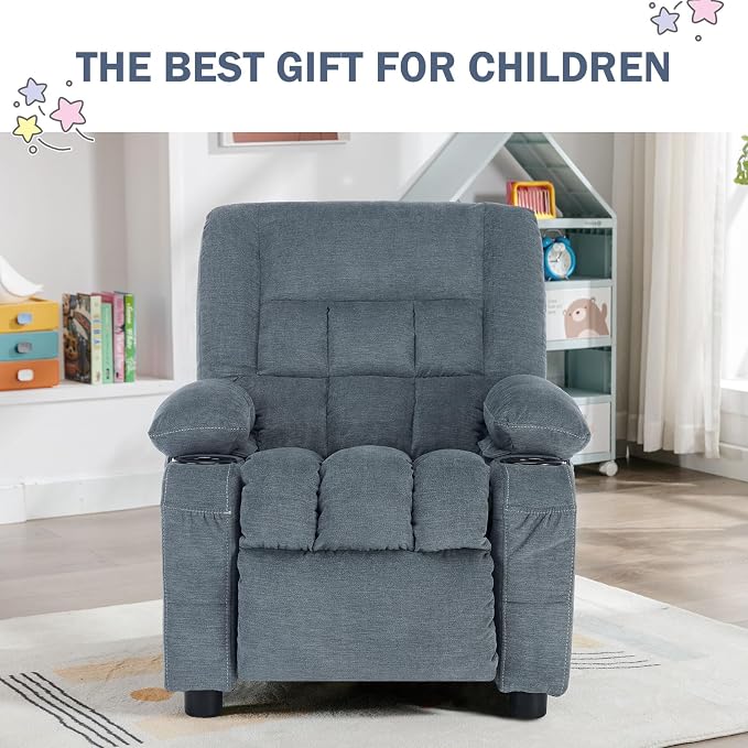 BOSMILLER Kids Recliner Chair, Push Back Toddler Recliner - Image 7