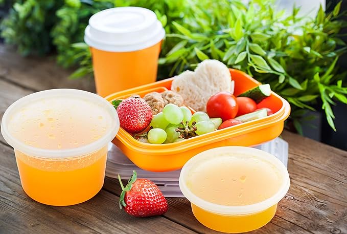 Glotoch Express 16oz Plastic Food Containers with Lids, Airtight and Leakproof Deli Cups, BPA-Free, Microwave/Freezer/Dishwasher Safe, 240 Pack