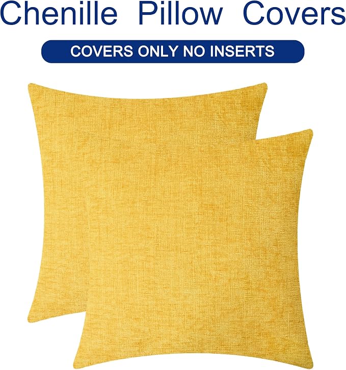 CaliTime Decorative Throw Pillow Covers 22 X 22 Inches Mustard Yellow | Pack of - Image 6