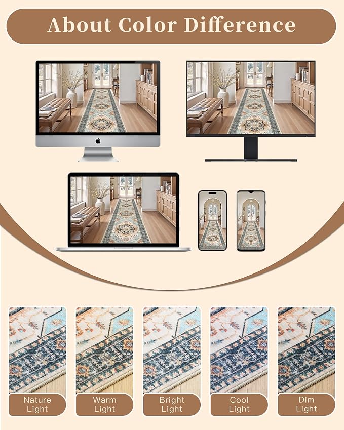 Madane Washable Runner Rugs 2x10 Long - Image 9