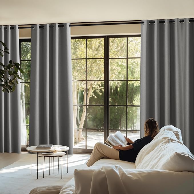 NICETOWN 100% Blackout Grey Curtains 84 inches Long - Image 8