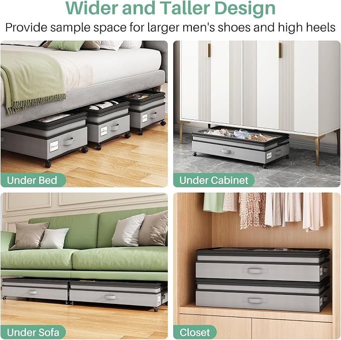 Kitstorack 4 Pack Height-adjustable Under Bed Storage - Image 7