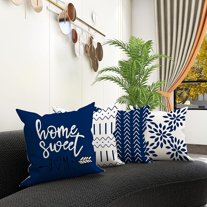YCOLL Pillow Covers 20x20 Set of 4, Modern Sofa Throw Pillow Cover, Decorative - Image 6