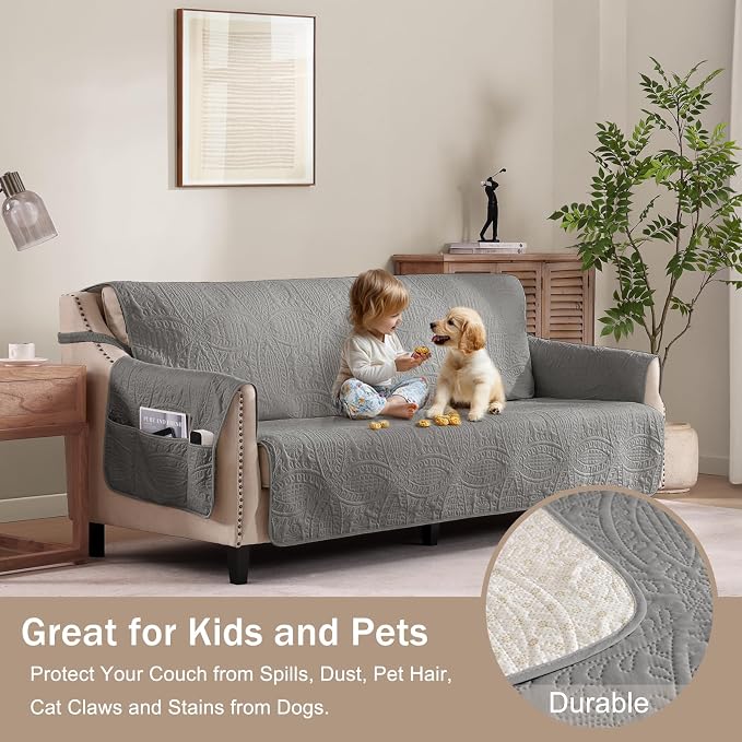 Quilted Grand Sofa Covers for 4 Cushion Couch, Couch Cover for Grand Sofa - Image 8
