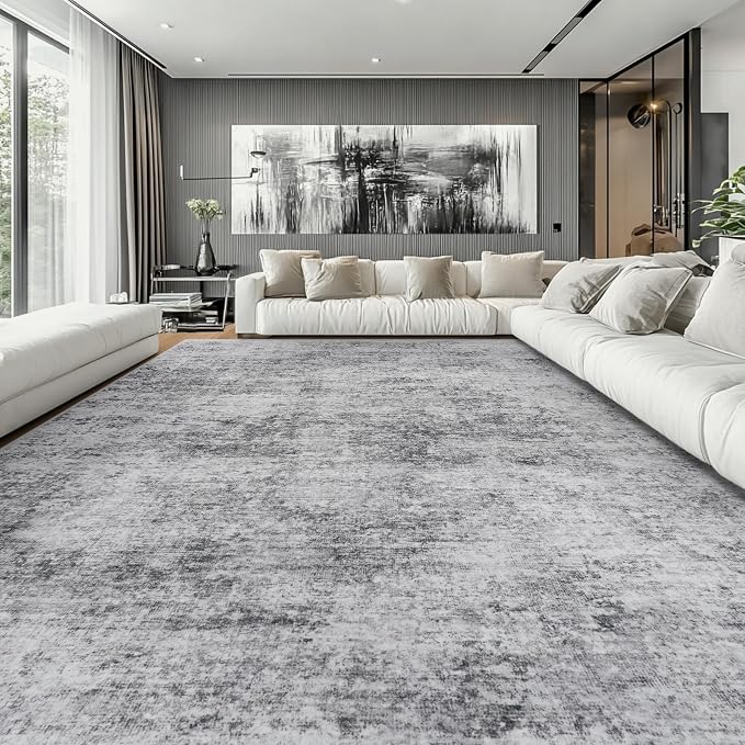 Aelenmu 8x10 Area Rugs for Living Room Bedroom Dining Room Washable Grey | Soft - Image 9
