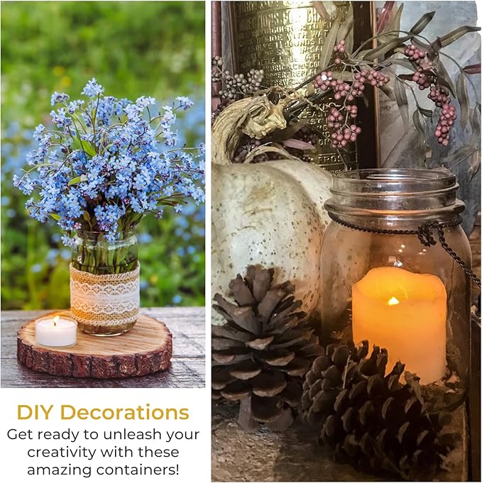 CycleMore 16 oz Mason Jars With Airtight Lids and Brands 15 Pack Glass Canning Jars with Regular Mouth, Pint Clear Glass Jar For DIY Projects, Food Storage and Fermenting with Brush & 24 Labels