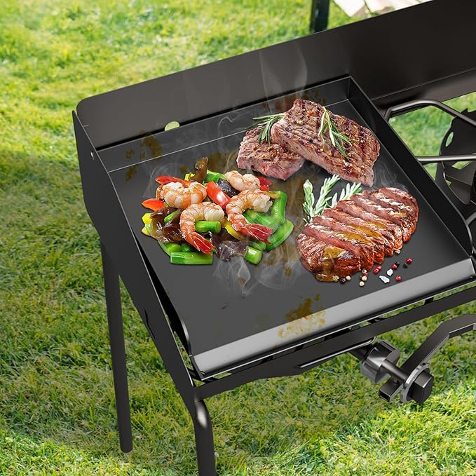 "14"" x 16"" Universal Flat Top Griddle for Camp Chef EX280LW YK60LW EX90LW EX60LW SB30D EX60FP DB60D EX60P EX60B, Fry Griddle Pan for Most Double Burner Stove/14"" Cook System Single & Gas Grill"