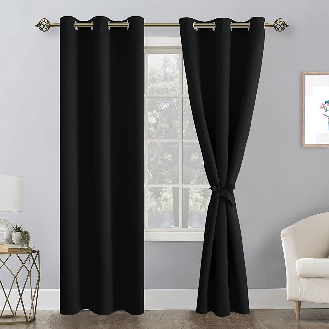 Blackout Curtains for Bedroom, 42 x 84 Inches Long, 2 Panels | Thermal - Image 8