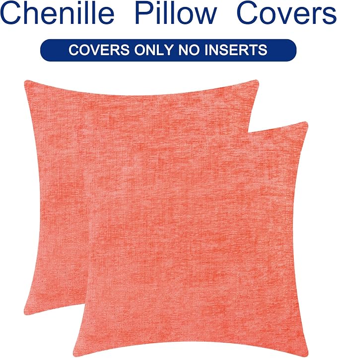 CaliTime Decorative Couch Throw Pillow Covers 20 X 20 Inches Living Coral | - Image 6