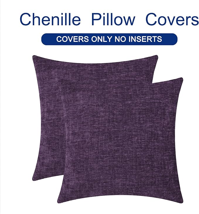 CaliTime Decorative Couch Throw Pillow Covers 22 X 22 Inches Plum Purple | Pack - Image 6