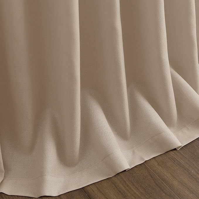 Sepia Beige Linen Curtains 90 Inches Long - Image 9
