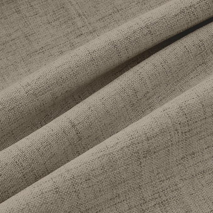 MIULEE 100% Blackout Linen Curtains 42 x 90 Inch Faux Linen 2 Panels | Thermal - Image 9
