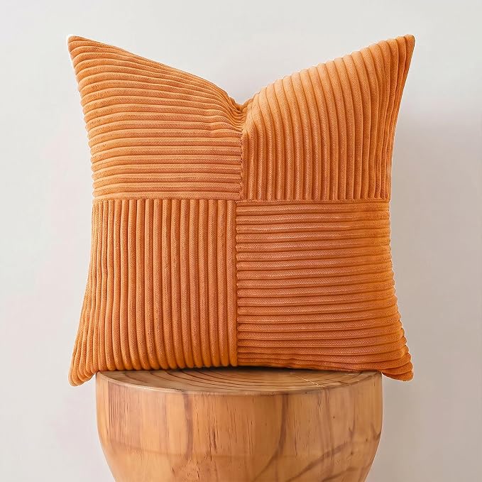 Fancy Homi 2 Packs Burnt Orange Decorative Throw Pillow Covers 22x22 Inch - Image 7