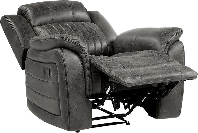 Lexicon Recliner Chair, Home Theater Seating, Manual Polished Microfiber - Image 7