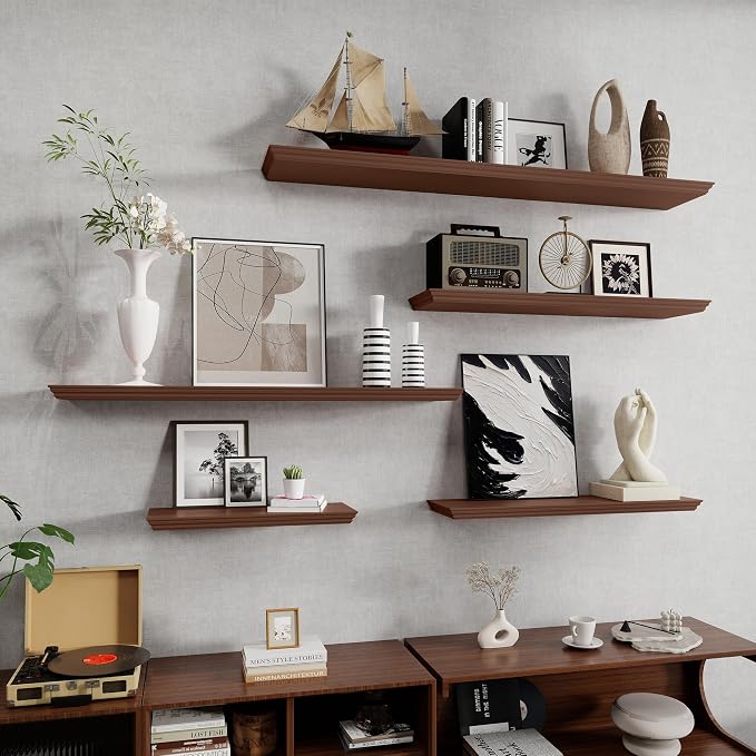 Fun Memories Floating Shelves 48 Inch Long, 9.3 Inch Deep Classic Crown Molding - Image 8