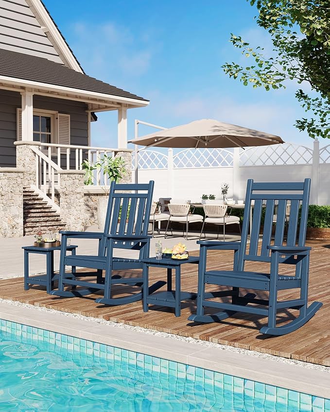 GarveeLife Poly Lumber Rocking Chair Outdoor Set of 4 - Image 6