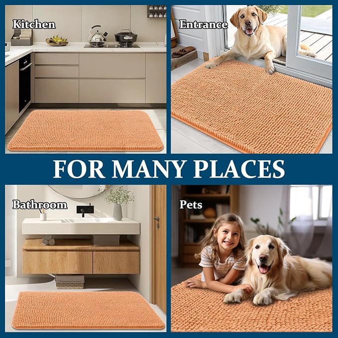 OLANLY Dog Door Mat for Muddy Paws 24x16, Super Absorbent Chenille Mud Mat | - Image 8