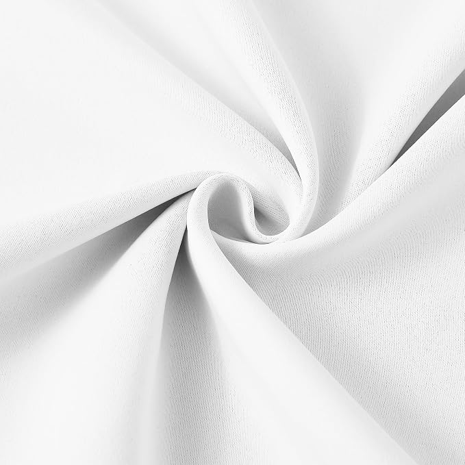 Pleated White Curtains 63 Inches Long, Half Blackout Room Darkening Short - Image 7