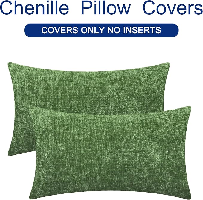 CaliTime Decorative Couch Throw Pillow Covers 20 X 12 Inches Forest Green | - Image 6
