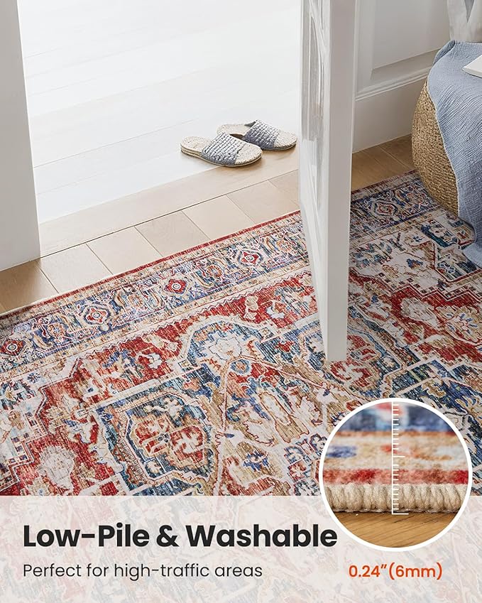 AMADA HOMEFURNISHING 9x12 Washable Area Rug, Low-Profile Large Area Rug - Image 9