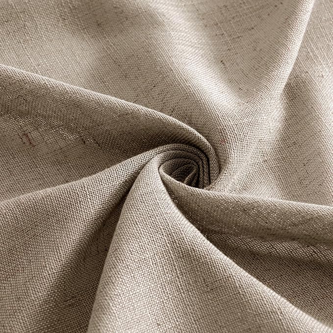 MIULEE Taupe Grey Linen Curtains 52x96 Inches Long 2 Panels - Image 8