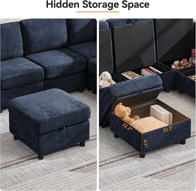 127'' Oversized U Shaped Modular Sofa, Sectional Couches - Image 7