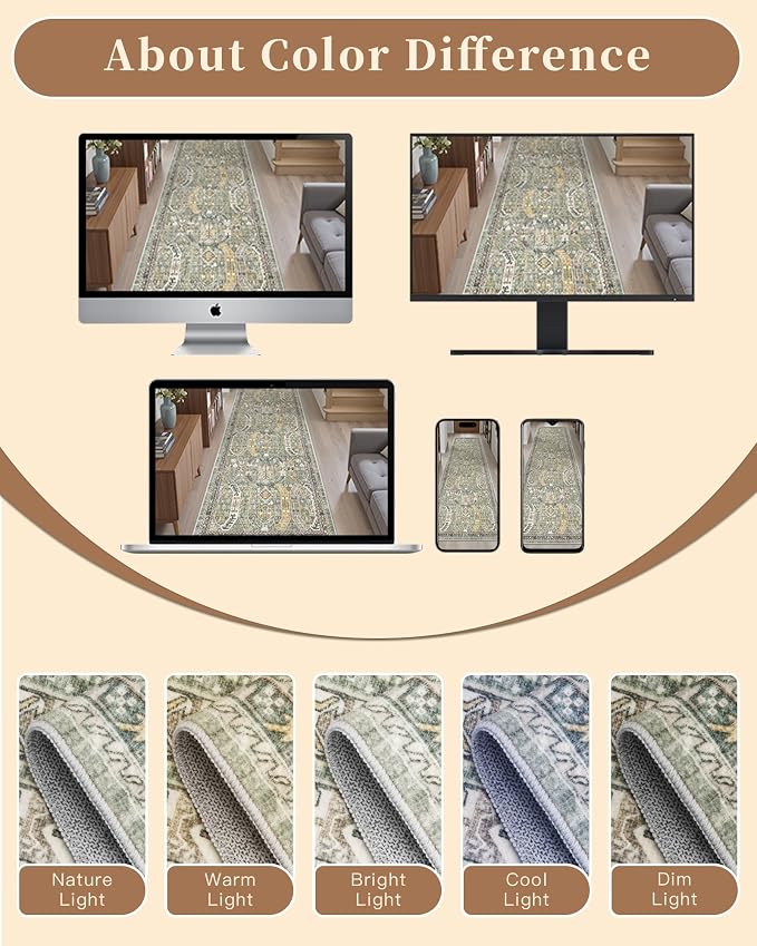 Madane Washable Runner Rugs 2x10 Long - Image 9
