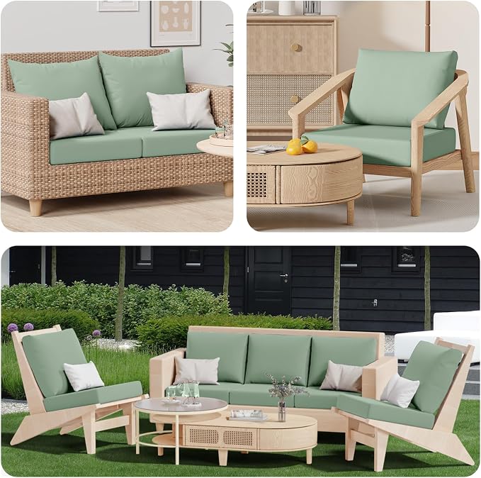8Pcs Outdoor Cushion Covers, Stretch Patio Furniture Couch Chair Slipcovers | - Image 9