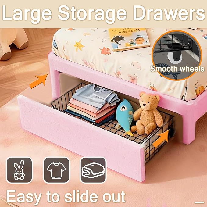 Twin Multifunctional Upholstered Bed,Children’s Bed - Image 9