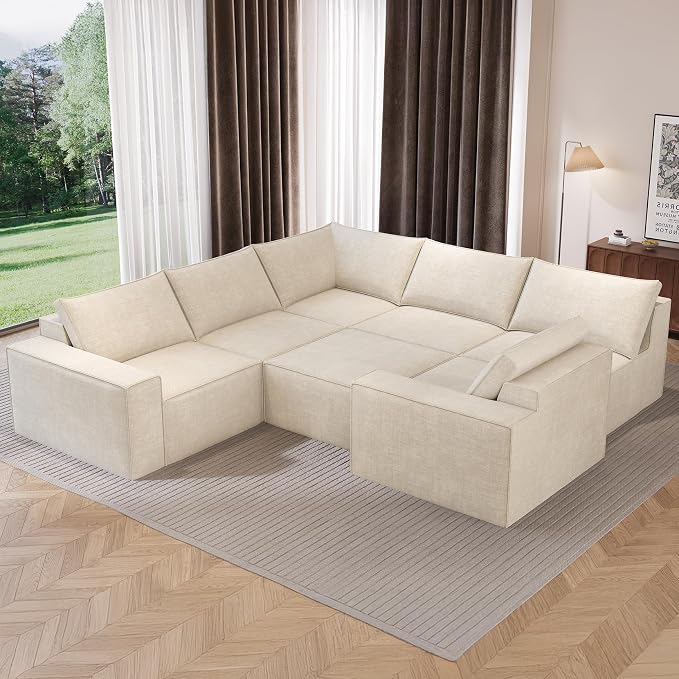Vesgantti 143.7" Oversized Boneless Couch, Modern 7 Seater Modular Sectional - Image 8