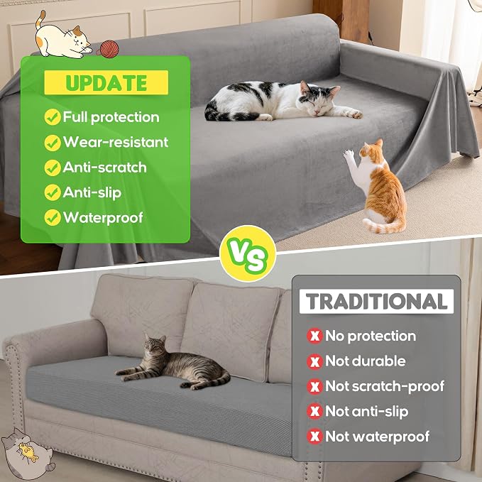 LOllON Velvet Couch Cover for Cats Dogs Kids - Image 9