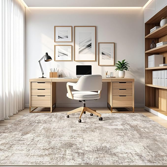 LOONGRUG 9x12 Area Rug Washable Large Neutral Modern Living Room Rugs | - Image 8