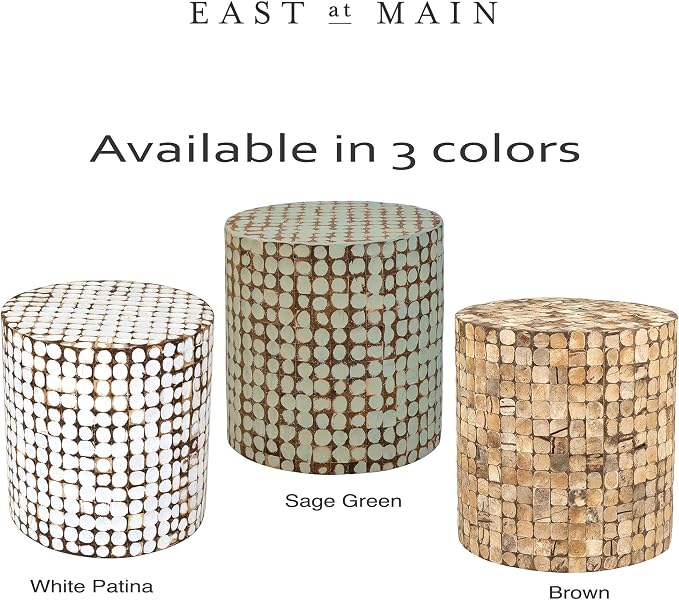 East at Main Round Brown Coconut Shell Side Table - Image 6
