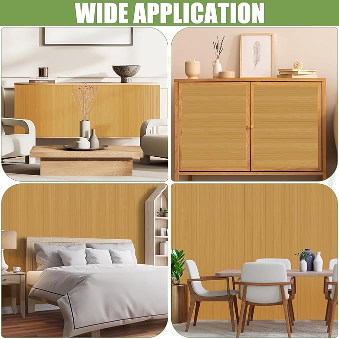 2 Pack Bamboo Wall Panel for Interior Wall Decor, Renewable Pole Wrap - Image 6