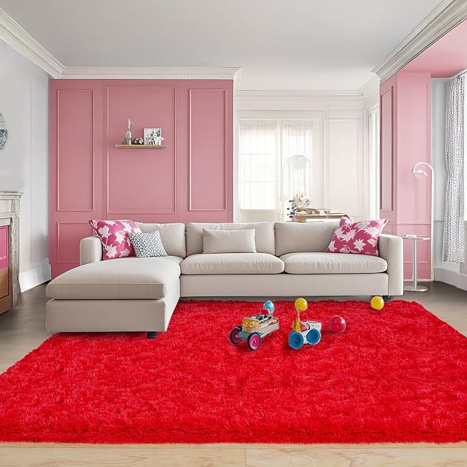 Pionblank 8x10 Rug for Living Room, Fluffy Plush Large Area Rug - Image 8