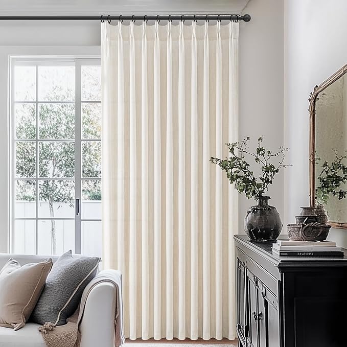 Pinch Pleated Natural Linen Extra Wide Sheer Curtains 70 x 90 Inches Long 2 - Image 8