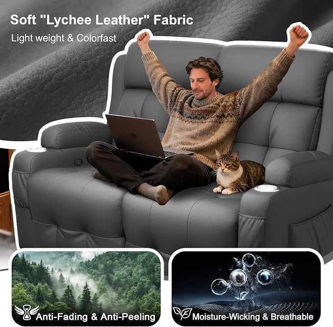 RV Loveseat Recliner Sofa, Wall Hugger Recliners - Image 9