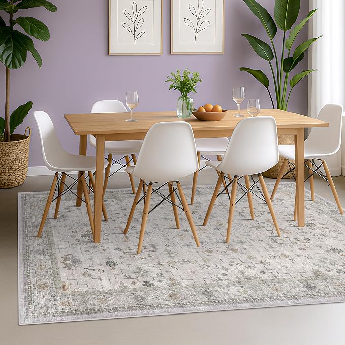 Light Gray & Sage Living Room Rug 8x10 - Image 8