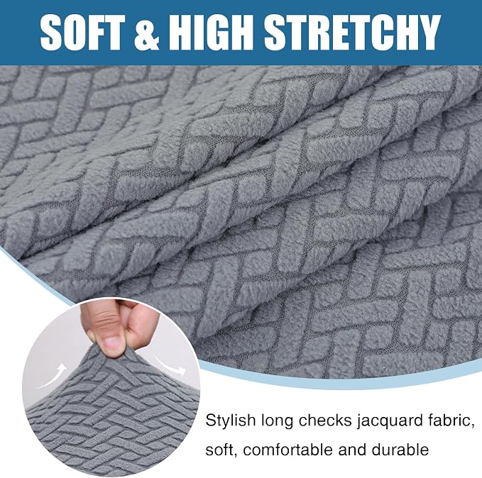 Smiry Waterproof Couch Cushion Covers, Stretch Jacquard Sectional Couch Covers - Image 7