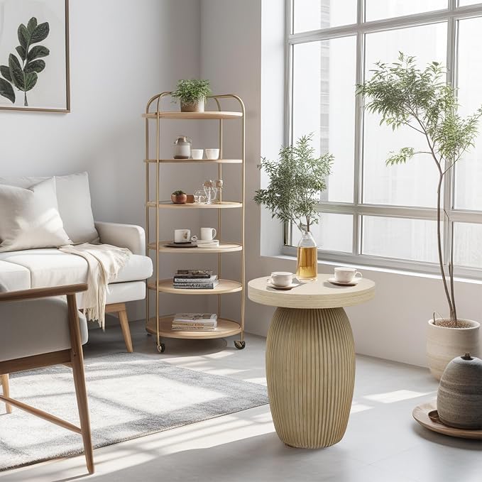 PARISLOFT Rustic Mushroom Side Table, Bohemian End Table - Image 8