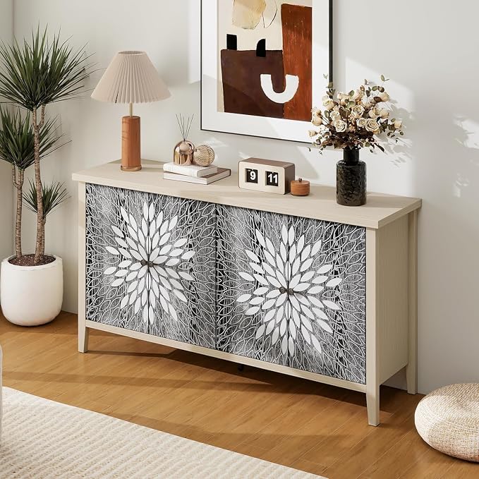 58" Sideboard Buffet Cabinet, Storage Cabinet - Image 6