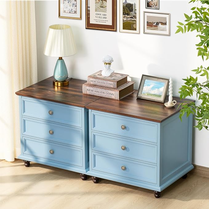 Joaxswe 24" Wide Farmhouse Night Stand Set of 2, Large End Table - Image 8