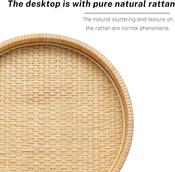 Small Side Table,Rattan Round Drink Tables - Image 8