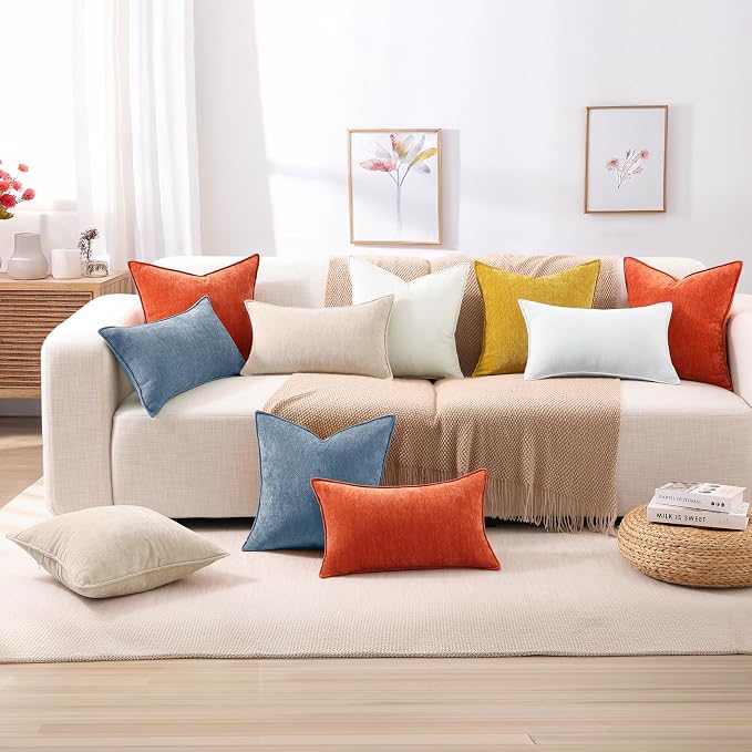 decorUhome Summer Couch Throw Pillow Covers 16x16 Set of 2, Decorative Soft - Image 8