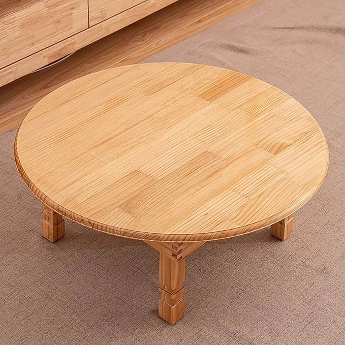 Folding Round Table, Korean Solid Wood Dining Table/Study Table/Coffee - Image 7