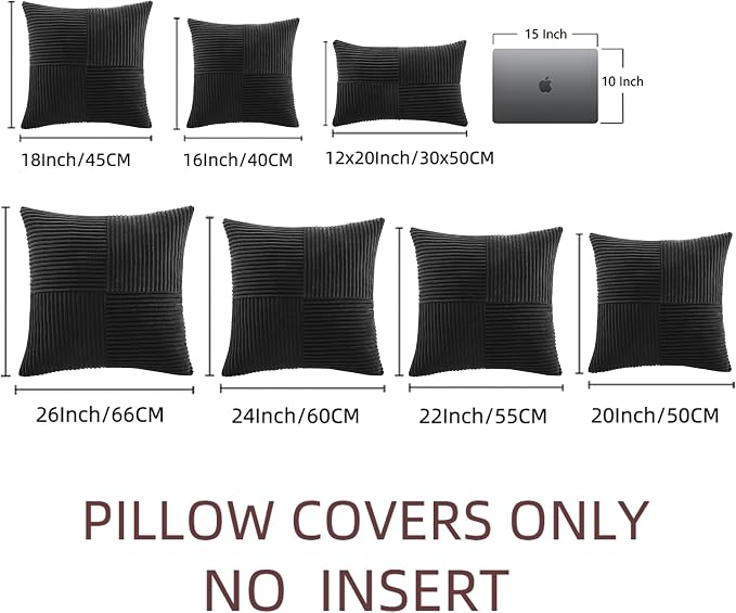 Fancy Homi 2 Packs Black Lumbar Decorative Throw Pillow Covers 12x20 Inch - Image 7